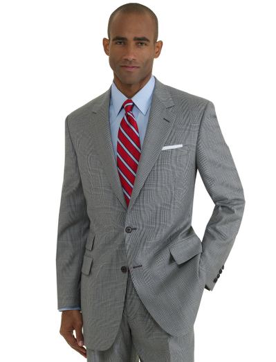 The Brooks Brothers original, tailored from elegant wool woven in Italy, favored for its relaxed fit, natural shoulders and easy fitting trousers. Fullly lined. 2-button, side vent and ticket pocket. Reverse pleat trousers. Dry clean only. Made in Italy.