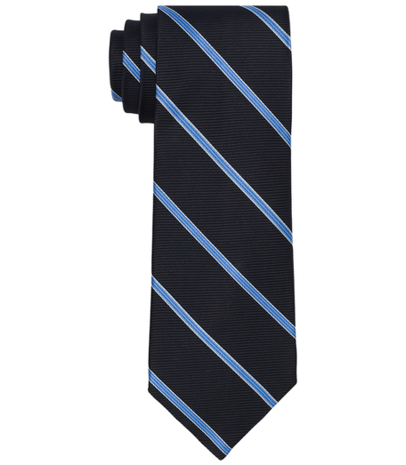 Pure silk woven in England. 3 1/2" width. Dry clean. Made in the USA.