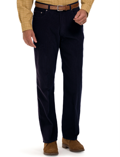 Made from pure cotton washed 14-wale corduroy. Classic 5-pocket styling. Brooks Brothers taping at interior and washed pocketing. Machine wash. Imported.