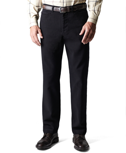 Lightweight brushed twill. Brooks Brothers tape at interior waistband. New pocket detailing. Washed pocketing. Milano fit. Machine wash. Imported.