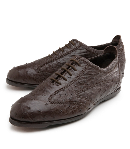 Ostrich upper. Made in Italy.