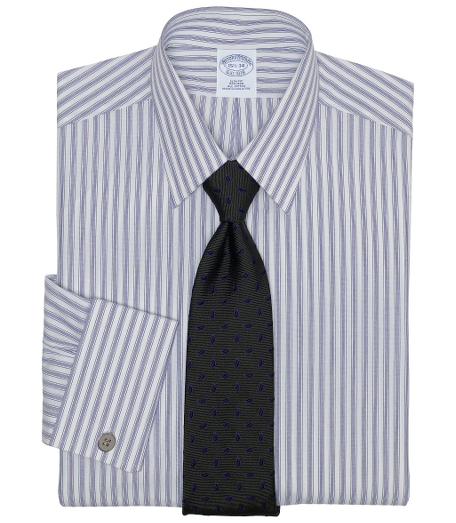 Pure cotton broadcloth made with pucker-free seams and specially treated to remain virtually wrinkle-free. Forward point collar. Signature shirring at French cuffs. Center back pleat. Machine wash. Imported. Also available in Traditional fit. Cuff links not included.