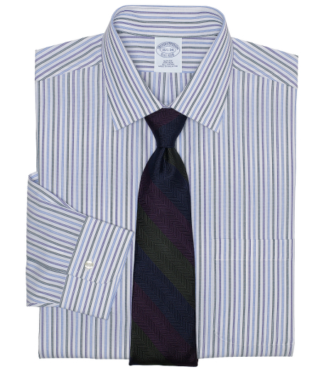 Pure cotton broadcloth made with pucker-free seams and specially treated to remain virtually wrinkle-free. Ainsley collar. Signature shirring at barrel cuffs. Center back pleat. Left chest pocket. Machine wash. Imported. Also available in Traditional fit.