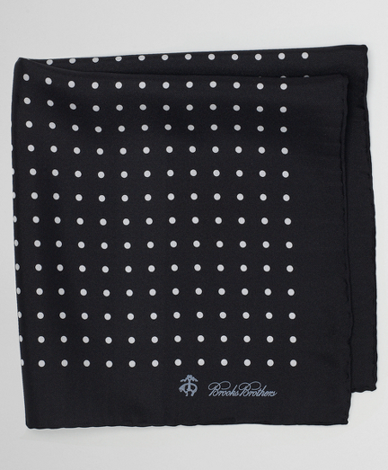 Pure silk printed in Italy. Detailed with Brooks Brothers script and Golden Fleece� logo. Dry clean. Imported.