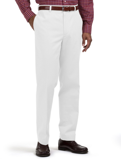 High-performance chinos in specially treated pure cotton that resists wrinkles. Enzyme washed for superior softness. On-seam pockets, back welt pockets. Clark fit: Plain front. Straight fit. Machine wash. Imported.
