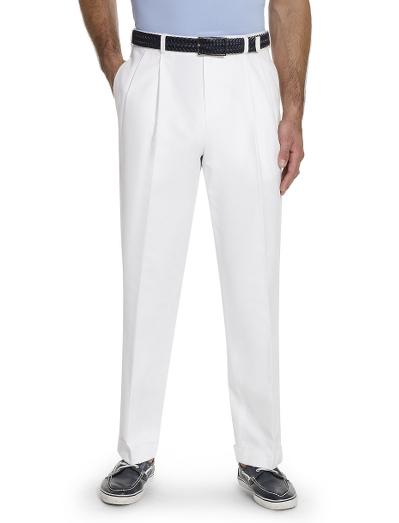 High-performance chinos in specially treated pure cotton that resists wrinkles. Enzyme-washed for superior softness. Thompson: Straight fit. Pleat front. On-seam pockets and back welt pockets. Machine wash. Imported.