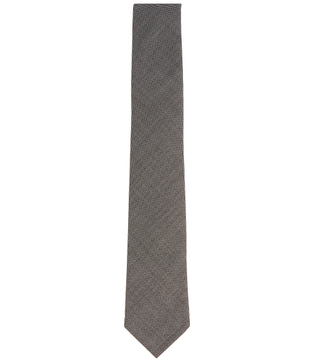 Pure wool. 2 1/4" width. Grosgrain trim at neck. Made in the USA.