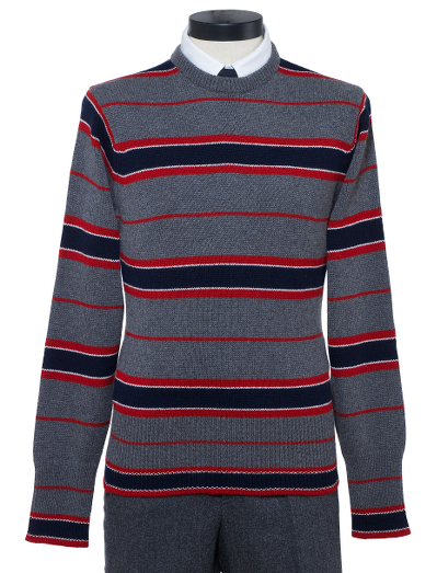 Pure Scottish cashmere. Mother-of-pearl buttons. Button cuff with grosgrain on sleeve. Locker loop at back neck. Dry clean. Made in Scotland.