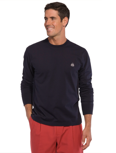 Comfortable tee in cotton/nylon blend with moisture control to keep you cool. Signature Brooks Brothers logo on front and Brooks Brothers 1818 N.Y. on back. Machine wash. Imported.