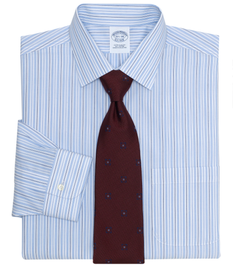 Pure cotton broadcloth. Ainsley collar. Signature shirring at barrel cuffs. Center back pleat. Left chest pocket. Machine wash. Imported. Also available in Traditional fit.