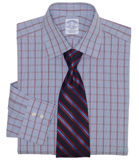 Pure Egyptian cotton woven in Italy. French front placket and split-back chevron yoke. Hamilton collar. Signature shirring at double-button barrel  cuffs. Machine wash. Made in the USA.