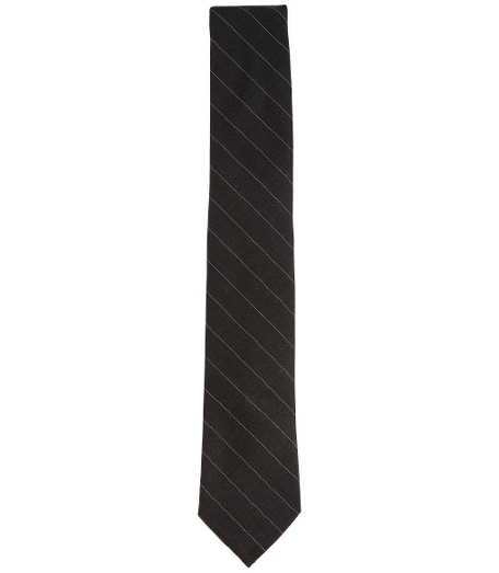 Pure wool. 2 1/4" width. Grosgrain trim at neck. Made in the USA.
