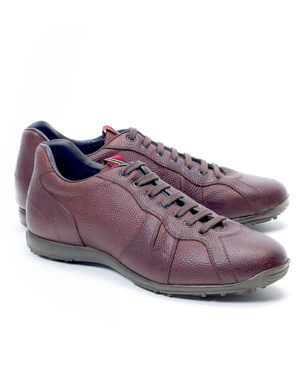 Brooks Brothers casual men's footwear is the hallmark of a well-defined wardrobe. Expertly crafted in the finest materials, our casual footwear combines traditional craftsmanship and contemporary style with superior comfort, making them ideal for everyday. Our Pantofola d'Oro footwear is created by Italian shoemaker Emidio Lazzarini. Expertly crafted exclusively for Brooks Brothers using the finest leathers, each Pantofola d'Oro shoe is sewn entirly by hand according to the ancient methods and centuries-old techniques of master Italian shoemaker's setting these shoes apart from others is the calf leather insole used to give them superior comfort and stability. The sophisticated workmanship behind Pantofola d'Oro footwear matches our high standard for classic design and expert construction, and is what gives our collection a look of casual refinement that is unmistakably Brooks Brothers.