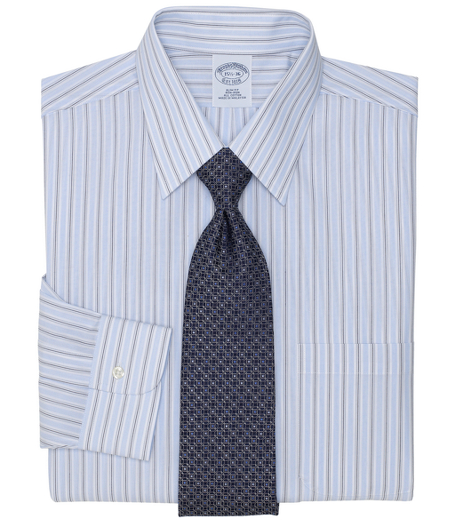 Pure cotton broadcloth made with pucker-free seams and specially treated to remain virtually wrinkle-free. Forward point collar. Signature shirring at barrel cuffs. Center back pleat. Left chest pocket. Machine wash. Imported. Also available in Traditional fit.