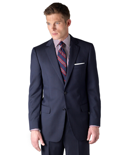Inspired by our archives, the 1818 Fitzgerald suit is distinguished by narrow lapels, higher armholes and trimmer fitting plain-front trousers. It is truly a statement of elegance and refinement. Tailored from pure wool woven in the Italy. Two-button. Center vent. Dry clean only. Made in Italy.