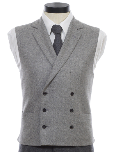 Pure cashmere twill. Double-breasted. Genuine horn buttons. Locker loop at back neck. Lined in signature stripe lining of cotton and modal blend. Dry clean. Made in Italy.