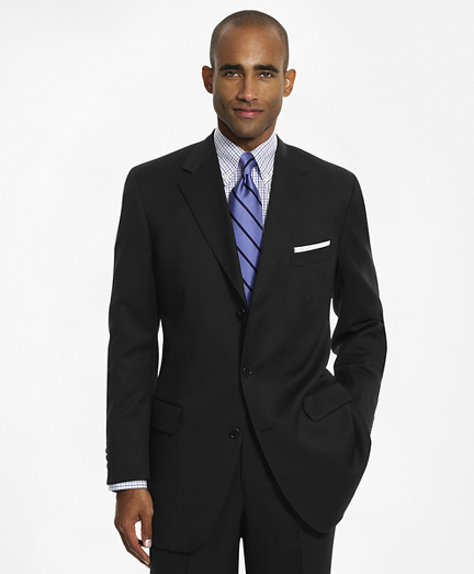 The Brooks Brothers original, tailored from elegant wool woven in Italy, favored for its relaxed fit, natural shoulders and easy fitting pleated trousers. Fullly lined. 3-button. Dry clean only. Made in Italy.