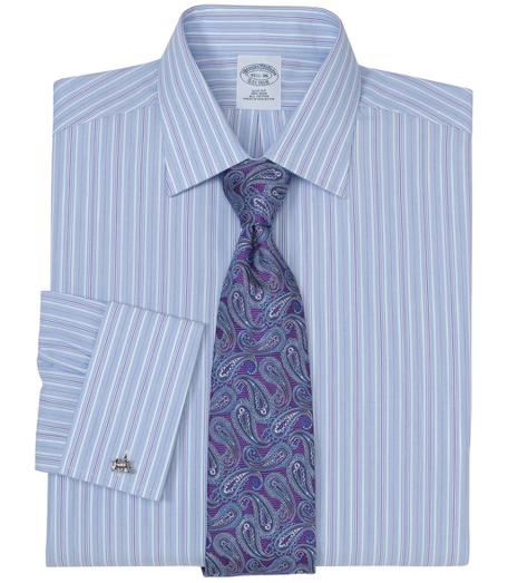 Pure cotton broadcloth made with pucker-free seams and specially treated to remain virtually wrinkle-free. Ainsley collar. Signature shirring at French cuffs. Center back pleat. Machine wash. Imported. Also available in Traditional fit. Cuff links not included.