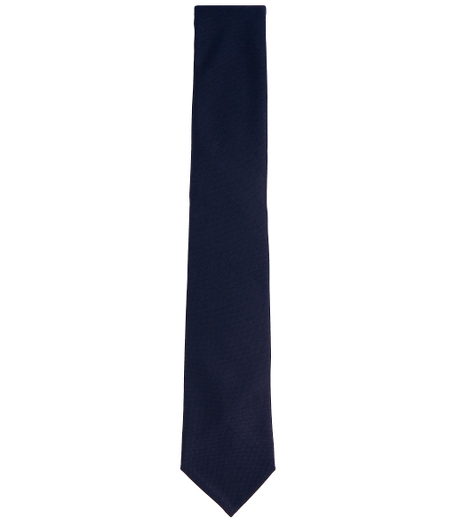 Pure wool. 2 1/4" width. Grosgrain trim at neck. Made in the USA.