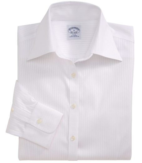 Petite Non-Iron Fitted Club Stripe Dress Shirt with DOW XLA™
