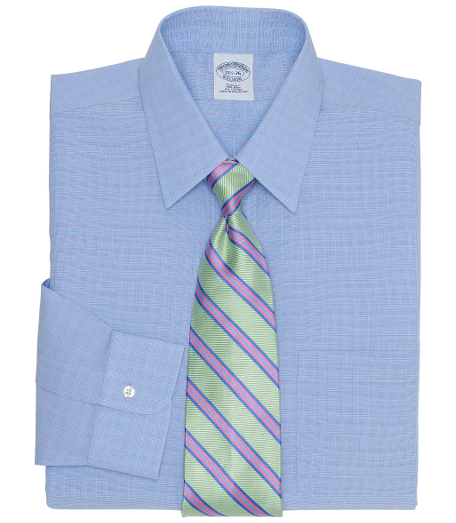 Pure cotton broadcloth made with pucker-free seams and specially treated to remain virtually wrinkle-free. Forward point collar. Signature shirring at barrel cuffs. Center back pleat. Left chest pocket. Machine wash. Imported. Also available in Traditional fit.