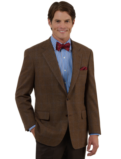 Luxurious wool and cashmere woven in Italy. 2-button, center vent. Madison fit. Dry clean. Imported.