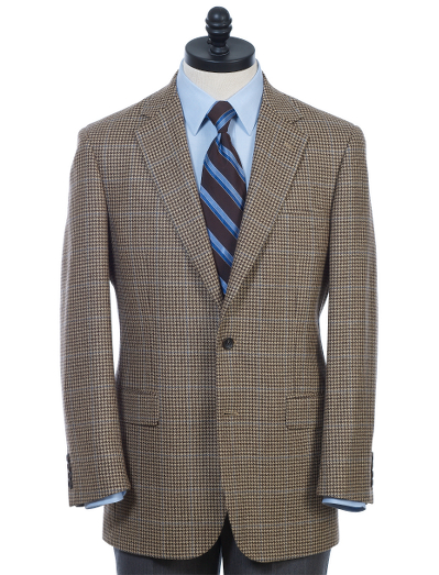 Tailored from luxurious wool and cashmere. 2-button, center vent. Madison fit. Blue deco. Dry clean. Imported.