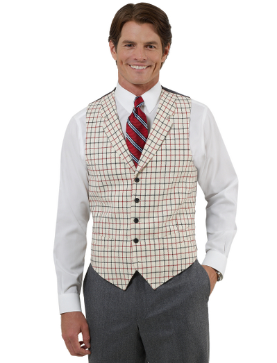Pure wool woven in England. 5-button lapel with welt pockets. Dry clean. Imported.
