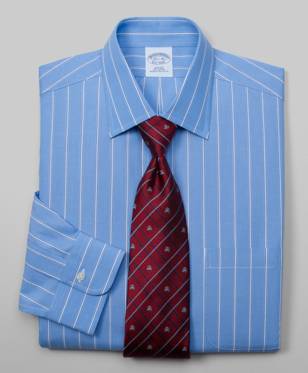 Pure cotton broadcloth made with pucker-free seams and specially treated to remain virtually wrinkle-free. Ainsley collar. Signature shirring at barrel cuffs. Center back pleat. Left chest pocket. Machine wash. Imported. Also available in Traditional fit.