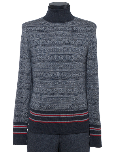 Pure wool. Mother-of-pearl buttons. Button cuff with grosgrain on sleeve. Locker loop at back neck. Dry clean. Imported.