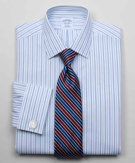 Pure cotton broadcloth made with pucker-free seams and specially treated to remain virtually wrinkle-free. Ainsley collar. Signature shirring at French cuffs. Center back pleat. Machine wash. Imported. Cuff links not included. Also available in Traditional fit.