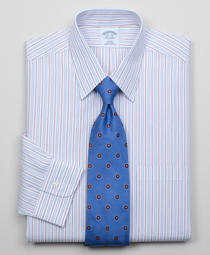 Pure cotton broadcloth made with pucker-free seams and specially treated to remain virtually wrinkle-free. Forward point collar. Signature shirring at barrel cuffs. Center back pleat. Left chest pocket. Machine wash. Imported. Also available in Traditional fit.