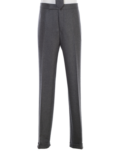 Pure cashmere twill. Button fly. Genuine horn buttons. Tab front. Unfinished hem. Signature stripe Bemberg lining. Dry clean. Made in Italy.
