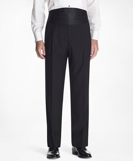 Men's 1818 Black PleatFront Tuxedo Pants Brooks Brothers
