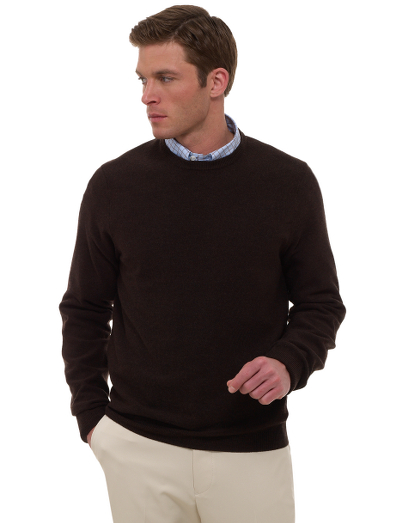 Knitted from pure Saxxon wool which is renowned for it's unsurpassed softness, natural stretch. It is extremely lightweight with a cashmere touch. Fully fashioned. Special links stitch adds texture. Dry clean. Imported.