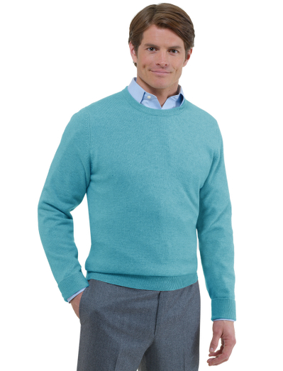 Pure cashmere spun and dyed in Scottland. Knitted at one of the oldest Scottish knitters in existence. Sweaters are washed in water from the River Tweed for added softness. Each sweater is hand-finished. Classic crewneck body, fully fashioned. Hand wash. Imported.