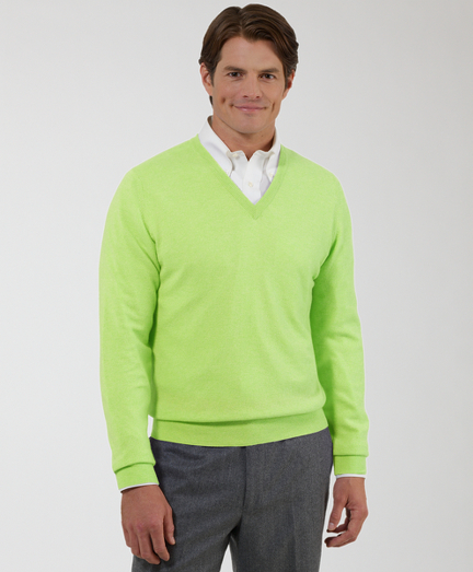 Pure cashmere spun and dyed in Scotland. Knitted at one of the oldest Scottish knitters in existence. Sweaters are washed for added softness. Each sweater is hand finished. Lightweight yarn adds to the luxury and makes this sweater the perfect year-round style. Fully fashioned. Hand wash or dry clean. Imported.