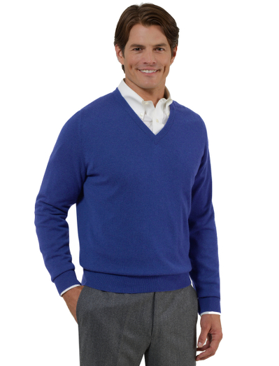 Pure cashmere spun and dyed in Scotland. Knitted at one of the oldest Scottish knitters in existence. Sweaters are washed for added softness. Each sweater is hand finished. Lightweight yarn adds to the luxury and makes this sweater the perfect year-round style. Fully fashioned. Hand wash or dry clean. Imported.