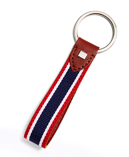 Stripe Key FobNavyWhiteRed