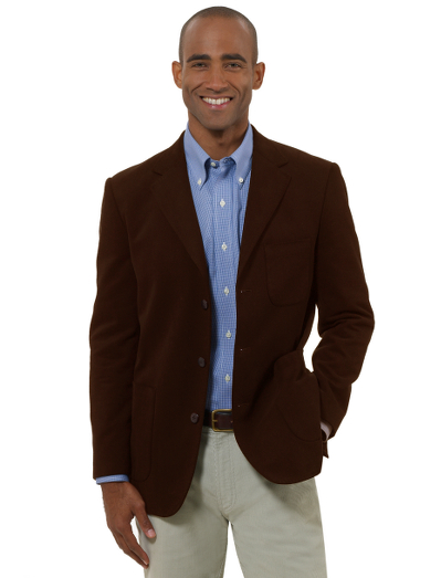 Pure cotton woven in Italy. Regent Fit. Half-lined in 100% Bemberg. Melton at under collar. Dry clean. Imported.