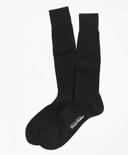 Egyptian Cotton Ribbed Crew Socks