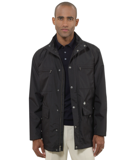 Waterproof jacket keeps you dry in bad weather. Taped seams for extra waterproofing. Lightweight with mesh lining. Machine wash. Imported.