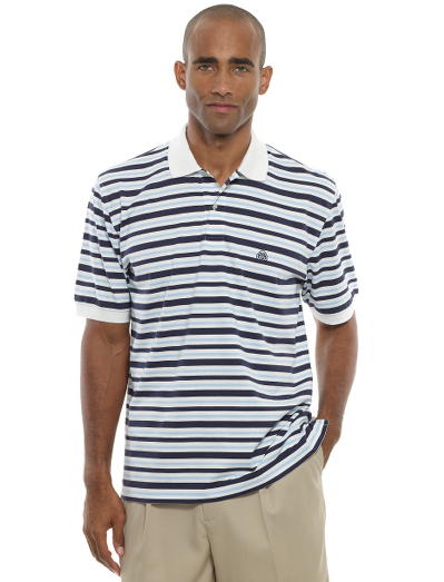Country Club Mini Tie Stripe Luxe Jersey Polo