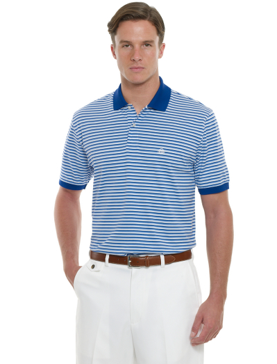 Country Club Mini Stripe Luxe Jersey Polo