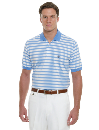 Country Club Framed Pinstripe Luxe Jersey Polo
