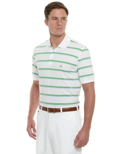 Country Club Large Tie Stripe Luxe Jersey Polo