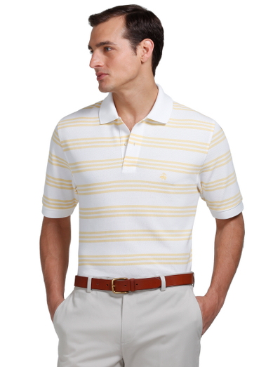 Our classic short sleeve polo shirt knitted in ultrafine 2-ply cotton for superior softness. A performance finish enhances shape retention and resistance to shrinking, fading and pilling. Embroidered chest logo. Side vents. Machine wash. Imported.