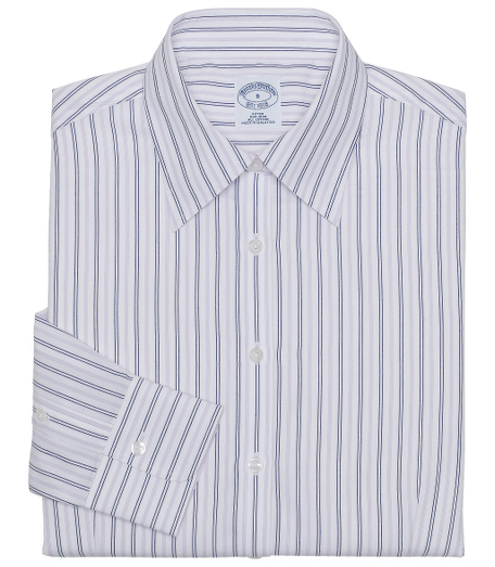 Fitted silhouette, slightly tailored for a slimmer appearance. Woven in cotton with a touch of  DOW XLA for stretch, treated to remain virtually wrinkle-free. Front and back darts. Traditional placket. Forward point collar and French cuffs. Machine wash. Imported.