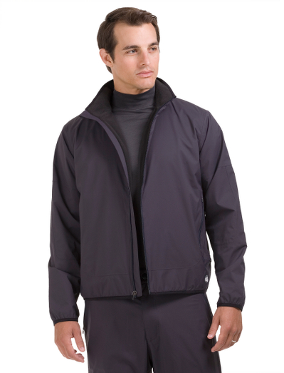 Two-layer polyester. Mesh and polar fleece-lined. Taped seams and waterproof zippers. Country Club reflective trim. Machine wash. Imported.