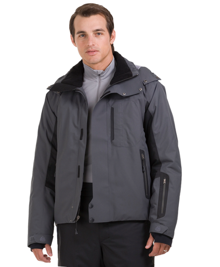 Two-layer polyester. Mesh lined. Fabric wicks moisture away from body while being waterproof and has mechanical stretch and ergonomic seaming for added movement. Functional pocket details, storm cuffs, removable hood, taped seams and waterproof zippers. Powder skirt on interior of jacket to keep snow out after a fall. Also includes a goggle chamois. Machine wash. Imported.